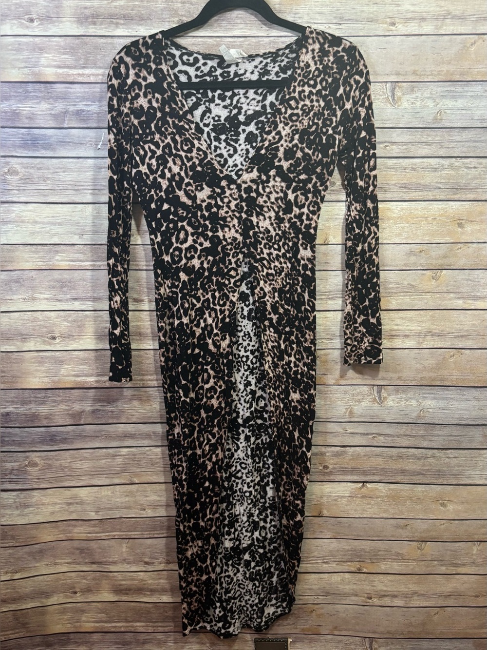 Poetry Leopard Plunging Neckline Maxi Top Size Large
